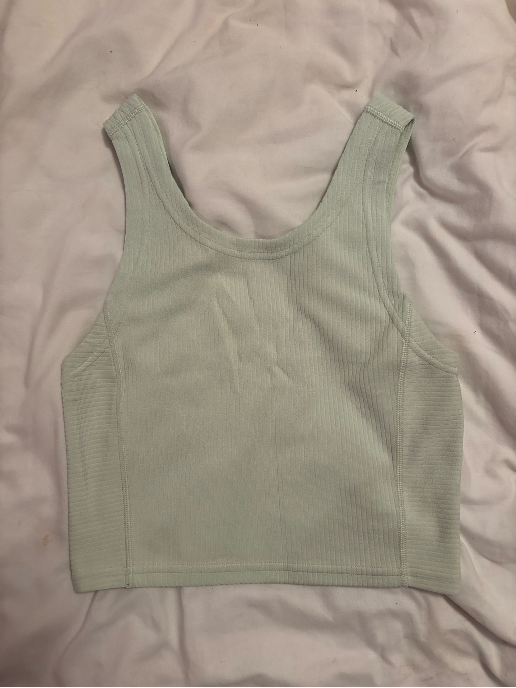 Lululemon Light Green Ribbed Cropped Tank
